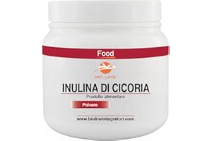 LABORATORI BIO LINE Bioline - Inulina in Polvere di Cicoria Solubile in Acqua 500 g, Fibra Vegetale per Regolarità Intestinale (Senza Glutine e Eccipienti) Prodotti Alimentari Made in Italy