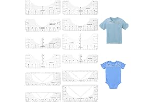 PMELCXD T-Shirt Ausrichtungslineal, 12pcs Ausrichtungslineal Werkzeug Für T-Shirt, T-Shirt Lineal Guide Tool Set für V-Ausschnitt/T-Bogen-Kragen
