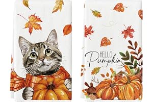 Artoid Mode katt pumpor löv höst 42 x 65 cm set om 2 kökshanddukar