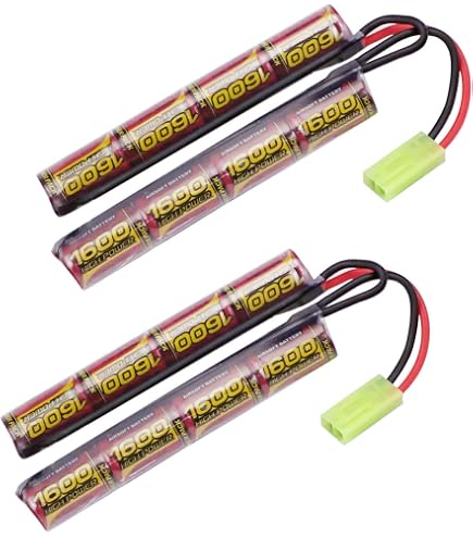 NASTIMA Batería Lipo Airsoft de 7.4 V 1300 mAh, paquete de batería de