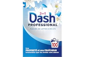 P&G PROFESSIONAL Dash 2 in 1 Professional Lessive en poudre Fleur de lotus et lys, 100 lavages, 5.5kg