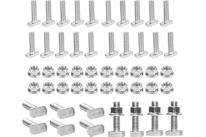 ZEHAOKAY Hammer Head Screws M10 x 25, 20 Pieces Hammer Head Screws Set, Flange Nuts Hammer Head Screws Set for Anchor Rail Screws, Greenhouse Stainless Steel Photovoltaic and Solar Mounting (M10)