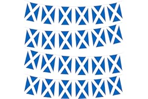 YAAVAAW 10m/32.8ft Scottish Flags Bunting with 30 Flags for Oly 2024 Decorations, Outdoor St. Andrew's Day Party Decorations