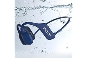I LOVE E IFECCO IFECCO Cuffie Conduzione Ossea Bluetooth 5.2 - IP68 Impermeabili Nuoto Auricolari a Conduzione Ossea Senza Fili con Lettore MP3 da 8 G,Microfono Integrato per Corsa,Ciclismo e Allenamento