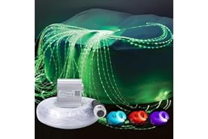 Callsky Sensory Lights 10W Fiber Optic Curtain Lights for Sensory Room/Autistic Kids,APP+Twinkle+Sound Activated Light Engine,Tough and Durable (3 * 0.75) Sparkle Flash Point Cables, 50pcs*3m +Remote