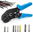 HAPDEN Aglet Crimping Tool - Repair Shoe Lace Tips, Comes with 160pcs Metal Aglets, Installation Tool 3/4/4.5 mm