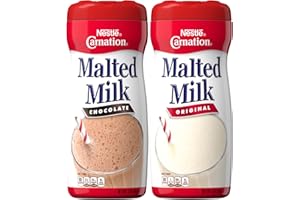 Nestle Carnation Malted Milk Powder, Chocolate and Orginal Flavor Bundle, 13 Oz Containers (2 Items)