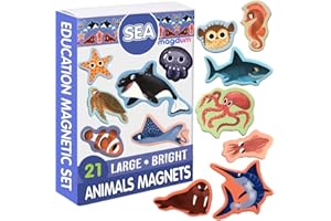 MAGDUM Imanes Animales Marinos - Imanes Infantil para Niños - Imanes Nevera Grandes - Juguetes EDUCATIVOS Bebé 3 años - Imanes Pizarra magnética para Aprender - Teatro de imán para niños