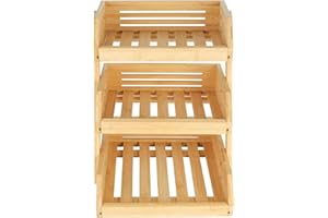 Huole - Soporte para cesta de frutas (3 x 33 x 41 cm), diseño de pan en la cocina, soporte de cesta de frutas de bambú