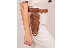 STAMESKY Hori Hori Ledergürtel mit Gartenschere und Scherentaschen. Personalisierter Floristen-Werkzeuggürtel aus Leder, Gartengürtel mit Taschen, Braun