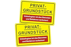 AYIFAN 2 Stück Schild Privatgrundstück Schilder Metall Alu 20 x 30cm Unbefugten ist das Betreten und Befahren Verboten schild, Wasserdicht UV Protection