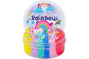 Okaybee Rainbow Cloud Slime, Schleim-Partygeschenke für Mädchen und Jungen im Alter von 8–12 Jahren, Sensorisches Schleim Spielzeug, Weihnachts-, Geburtstags- und Hallowmas-Geschenk für Kinder