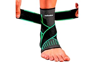 NativoDex Ankle Support Brace for Sprains, Plantar Fasciitis, Achilles Tendonitis & Ligament Damage – Adjustable 3D Compressi