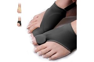 360 RELIEF Silicone Bunion Corrector with Gel Pads and Heel Strap – Big Toe Separator & Straightener for Comfort and Support – Reduces Pressure & Soreness – 1 Pair (Black, Small) + Laundry Bag