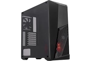 Cooler Master MasterBox K501L - Case PC ATX con Ventilazione di Forma Angolata, Illuminazione LED in Rosso, Pannello Laterale Trasparente, Configurazioni Flessibili Flusso d'Aria, Nero