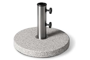 KEPLIN Parasol Base Stand 12kg – Heavy Duty Granite Patio Umbrella Holder for Garden, Outdoor Furniture, Canopy, Gazebo, Awning – Weather Resistant – Fits 45mm Pole (12kg, Granite)