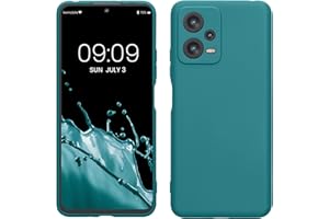 kwmobile Carcasa Compatible con Xiaomi Redmi Note 12 5G / Poco X5 5G Funda - con Bordes elevados - Apto Carga inalámbrica - petróleo Mate Mate