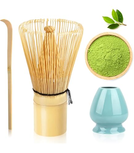 Fouet à Matcha En Bambou Traditionnel – 100 Poils, Pour Cérémonie Du Thé Japonais, Lattes Et Boissons Au Matcha