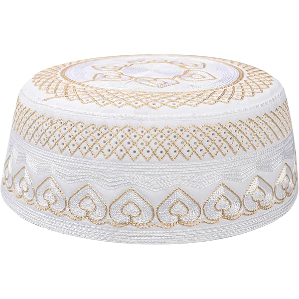 Chapeau De Prière Musulmane Kufi Pour Homme Avec Broderie Islam
