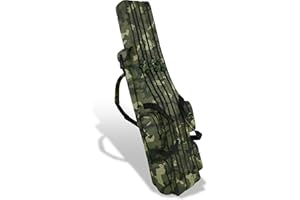 ‎NORMANI normani XXL Angel Tasche Futteral 190cm oder 210cm Rutentasche Anglerrucksack - 8 Taschen für 6 Ruten und Kescher