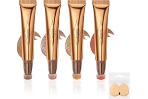 OHSN Contouring Maquillage Blush Liquide Highlighter Maquillage Contouring Stick Blush Stick Crème Bronzer Stick Illuminateur Contouring avec Applicateur Coussiné Contour Beauty Wand avec 2 Bouffées (I)