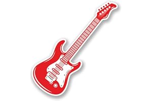 DESTINATIONVINYL 2 x 15cm Guitar Vinyl Sticker Bike Laptop Car Rock Star Festival Music Fan #5118 (5cm Wide x 15cm Tall)
