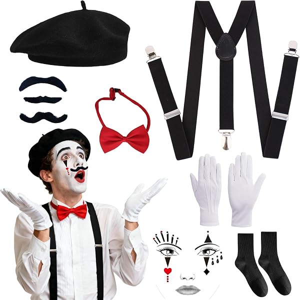 Smiffys CA174 Gentleman Mime Mens Costume – French Artist Clown Circus Fancy Dress Outfit (New With Tags)