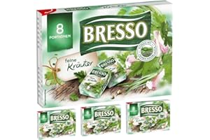‎PUFAI Bresso Portionen Feine Kräuter Käse Kräuterkäse Köstlicher Frischkäse 120 gramm X 4 STÜCK [Frischegarantie]
