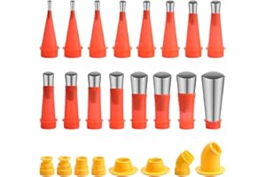 ZOOTSING 24pcs Ugelli per Calafataggio, Kit di Beccuccio Silicone, Ugelli in Acciaio Inossidabile, Kit Di Attrezzi Per Calafataggio, Utensili per Cucina, Bagno, Finestra, Pentola