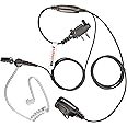 Covert Earpiece with PTT Microphone Compatible with ICOM Radio (2 Pin Screw-In) IC-F2000 IC-F1000 F11 F12 F14 F15 F21 F22 F24 F25 F31 F34GS F34GT F41 F44GS F44GT F4029 F4002 F4003