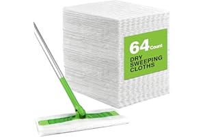 HOMEXCEL Dry Sweeping Cloths Pads Compatible with Flash Speedmop- Disposable Duster Refills Mop Pads for Floor Mopping and Cleaning,64 Count
