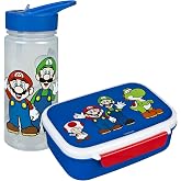 Scooli - Super Mario tableware gift set for children - Set consisting of lunch box and bottle - Ideal for school or nursery -