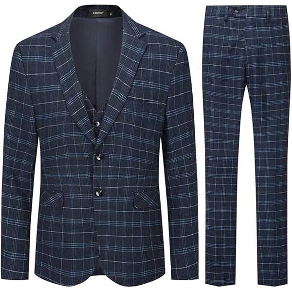 KUDORO Herenpak 3-delig slim fit enkele rij twee knopen voor bruiloft