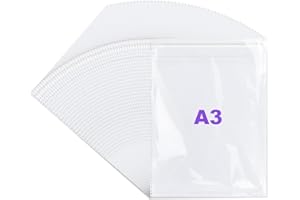 JIANTA 100 Bolsas celofán grandes Autoadhesivas A3, 30×42cm Transparentes de celofán plástico, Bolsitas de Plástico para Obra de Arte, Regalos, Joyas, Tarjetas, Dulces, Bombones, Fotos