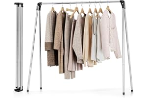 SYKIARIOL Clothes Rail, Efficient Clothes Drying Rack, Stainless Steel Clothes Rail, Collapsible Drying Rack, Foldable Drying Rack, Heavy Duty Stainless Steel Clothes Airer