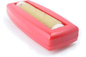 CRUMPY Aspirabriciole non elettrico a rullo spazzola per tappeti tovaglie spazzola briciole Spazzino auto caravan (Rosso)