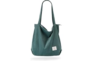 KALIDI Thicken Corduroy Totes Bag Extra Large Capacity Handbags Shoulder Bags with Zipper Cord Tote Bag for Women Ladies Girls Casual Shopping Bag for Work School College Daily Use