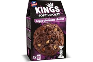 ALATINI Allatini Soft Kings: Gourmet American-Style Triple Chocolate Chunk Cookies - Individually Sealed for Freshness, Unbeatable Taste, and Unique Soft Texture - 160gr
