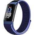 Runostrich Sport Loop Nylon Watch Straps Compatible with Fitbit Charge 6/Charge 5 for Women Men, Adjustable Breathable Replacement Soft Nylon Loop Wristband for Fitbit Charge 6/Fitbit Charge 5