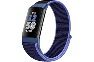 Runostrich Sport Loop Bracelet de montre en nylon souple compatible avec Fitbit Charge 5, réglable et respirant, bracelet de rechange en nylon souple pour homme et femme