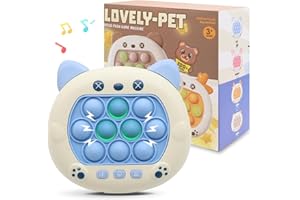 AIPINQI Pop Game Light Up Fidget Toy, Quick Push Game Console, Whack a Mole Game, Decompression Breakthrough Puzzle Pop Game Machine, Multiple Game Modes Toy for 3+ Years (cat)