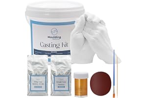 Moulding Memories 3D DIY Hand Casting Kit for Couples, Babies, Kids & Adults with Plaster, Alginate, Paint & Brush, Keepsake Couples Gift for Boyfriend Girlfriend Wife Husband Anniversary & Weddings
