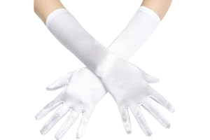 Coucoland Long Opera Gloves Satin Gloves Bridal Fancy Dress Gloves Wedding Prom Opera Gloves Elbow Length Classic Gloves