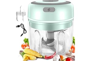 DEKAIM Mini picadora de ajo eléctrica, procesador de Alimentos Vegetal inalámbrico portátil, picadora de Mano Recargable USB para Cebolla, Jengibre, Chile y Calabaza(Verde)