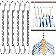 cycleacc Magical Space Saving Hangers, Hangers for Clothes Space Savers with 6 Holes, Multi Coat Hangers Saving Space, Space Saving Hangers for Closet Organizer and Storage, Dorm Room Essential, 6 PCS