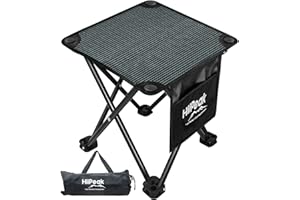 HiiPeak Portable Folding Camping Stool, Folding Stool, Lightweight Foldable Stool with carrying Bag & Waterproof Pocket, For Camping, Fishing, Hiking, Garden, BBQ, Picnic, Sketching