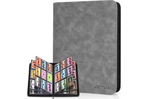MewVeer Top Loader Álbum Cartas, Album de Cartas, Capacidad para 252 Top Loaders 9 Bolsillos, Carpeta Cargadores Superiores Card Binder para Tarjetas YGO/PTCG/, Gris (No para cartas SIN un Top Loader)