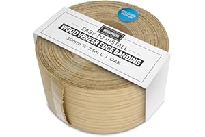 WoodPress® Real Oak Veneer Edging Tape – 50mm x 7.5m | Pre-Glued Iron on Edge Banding w/Hot Melt Adhesive