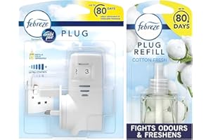 GENERIC Febreze Ambi Pur Plug In Diffuser Air Freshener Electrical Device + 1 Refill - Odour Eliminator Home & Office Fragrance - Cotton Fresh 20ml