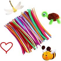 300 Fils Chenille Colorés - 6mm X 30cm Pour Bricolage Et Activités Manuelles Enfants